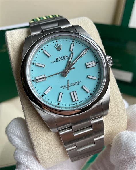 men blue rolex watch|rolex op 41 tiffany blue.